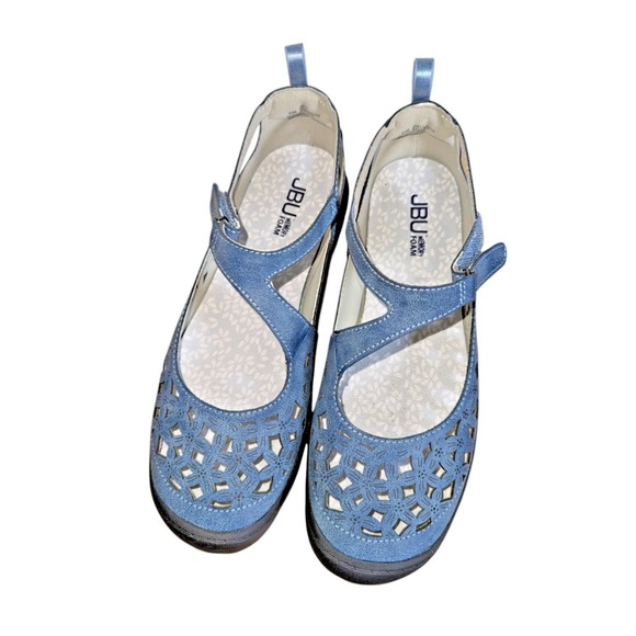 JBU by Jambu WOMENS 8M PRE-OWNED Bellerose Mary Jane Casual Flats DENIM BLUE - Picture 1 of 13